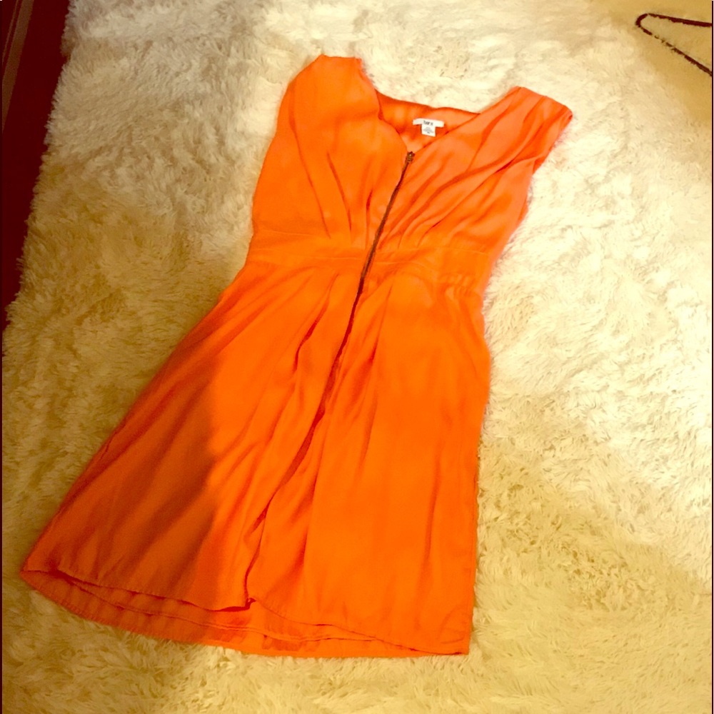 Tangerine front zip dress